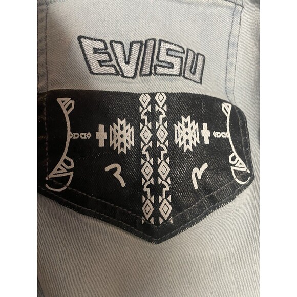 Men’s EVISU jeans Sz 33 light wash, slim/tapered fit style - Picture 12 of 16